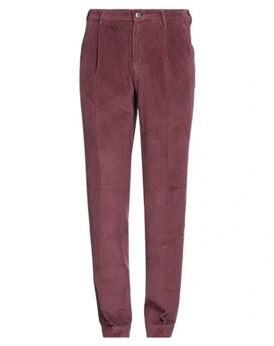 Incotex Man Pants Burgundy Size 36 Cotton In Red