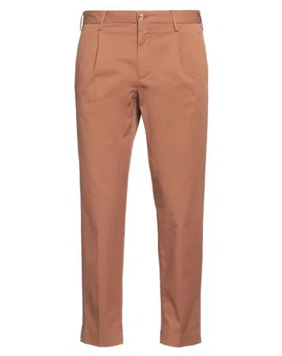 Incotex Man Pants Camel Size 32 Cotton, Elastane In Orange