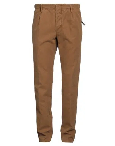 Incotex Man Pants Camel Size 36 Cotton, Polyester In Beige