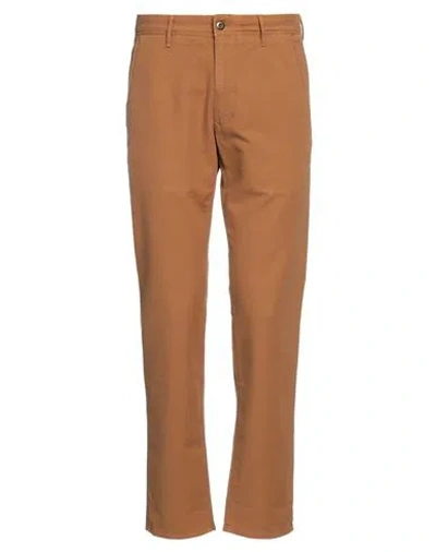Incotex Man Pants Camel Size 34 Cotton, Elastane In Orange
