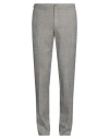 Incotex Man Pants Chocolate Brown Size 36 Virgin Wool, Cotton In Gray