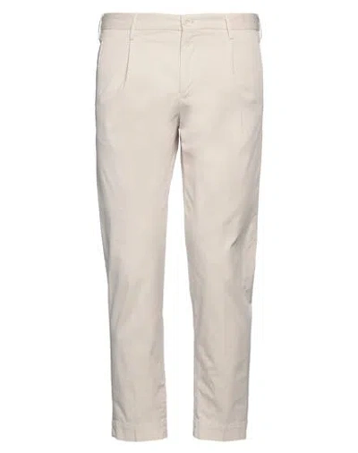 Incotex Man Pants Cream Size 32 Cotton, Elastane In Ivory