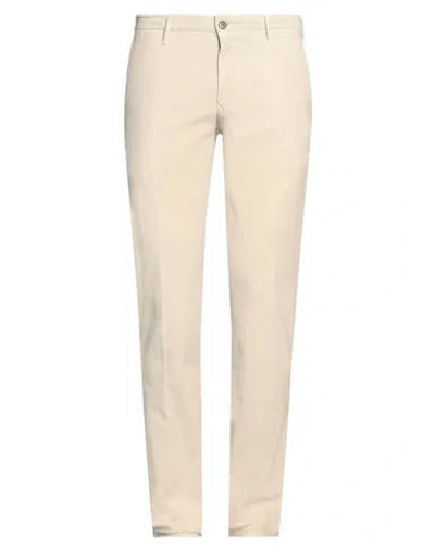 Incotex Man Pants Cream Size 31 Cotton, Elastane In White