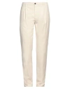Incotex Man Pants Cream Size 34 Cotton, Elastane In Ivory