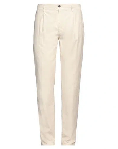 Incotex Man Pants Cream Size 34 Cotton, Elastane In White