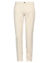 Incotex Man Pants Cream Size 34 Cotton, Elastane In White