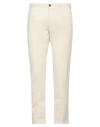 Incotex Man Pants Cream Size 35 Cotton, Elastane In White