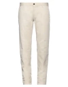Incotex Man Pants Cream Size 30 Cotton, Elastane In White