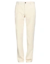 Incotex Man Pants Cream Size 36 Cotton, Elastane In White