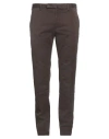 Incotex Man Pants Dark Brown Size 40 Cotton, Elastane In Brown