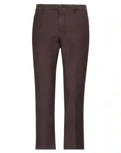 Incotex Man Pants Dark Brown Size 35 Cotton, Elastane