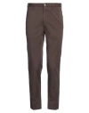 Incotex Man Pants Dark Brown Size 36 Cotton, Elastane