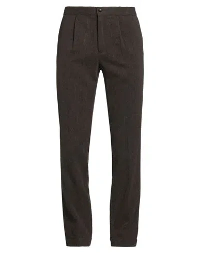 Incotex Man Pants Dark Brown Size 38 Virgin Wool, Elastane, Cashmere In Gray