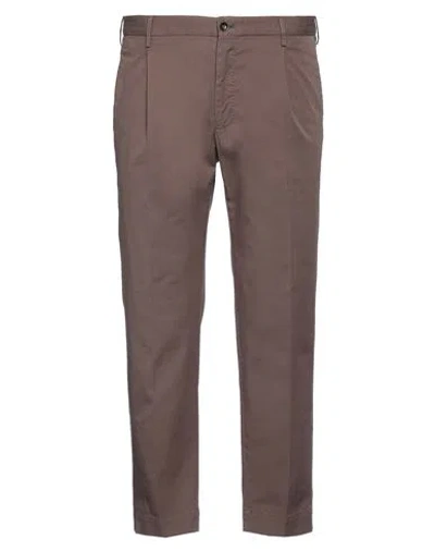 Incotex Man Pants Dark Brown Size 40 Cotton, Elastane