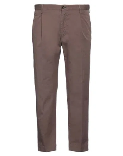 INCOTEX INCOTEX MAN PANTS DARK BROWN SIZE 40 COTTON, ELASTANE