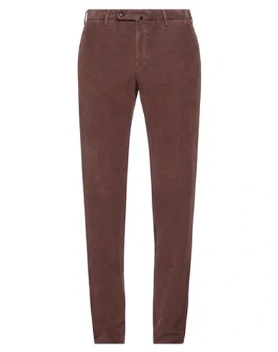 Incotex Man Pants Dark Brown Size 40 Cotton, Elastane