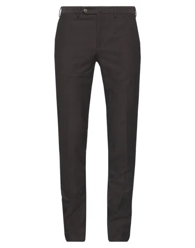 Incotex Man Pants Dark Brown Size 40 Cotton, Virgin Wool