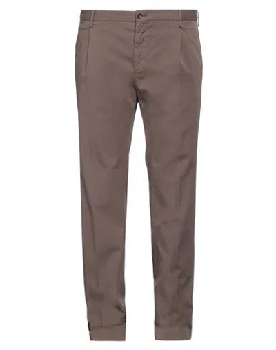 Incotex Man Pants Dark Brown Size 44 Cotton, Elastane