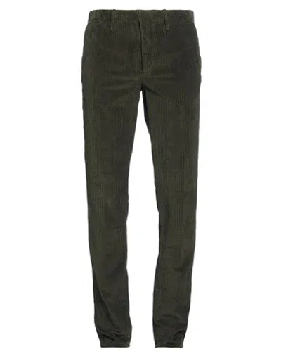 Incotex Man Pants Dark Green Size 33 Cotton, Elastane In Green