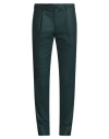 Incotex Man Pants Dark Green Size 36 Virgin Wool, Elastane In Green