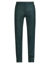 Incotex Man Pants Dark Green Size 38 Virgin Wool, Elastane In Green