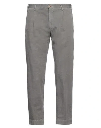Incotex Man Pants Grey Size 36 Cotton, Linen, Elastane In Gray