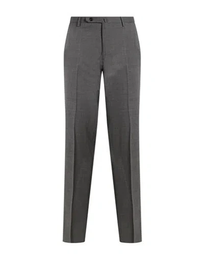 Incotex Slim Fit Sartorial Wool Trousers With Off-center Closure In Gray