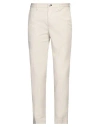 Incotex Man Pants Ivory Size 36 Cotton, Elastane In White