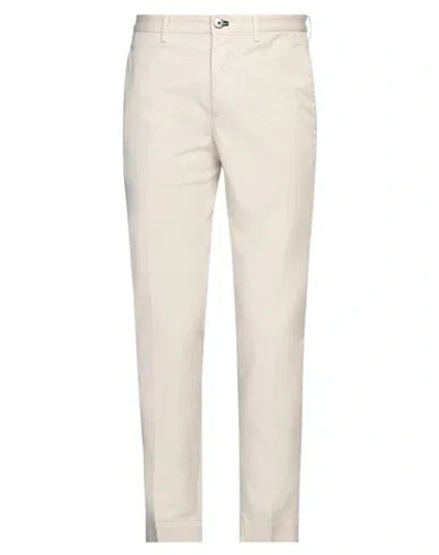 Incotex Man Pants Ivory Size 36 Cotton, Elastane In White