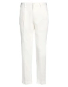Incotex Man Pants Ivory Size 30 Cotton, Linen, Elastane In White