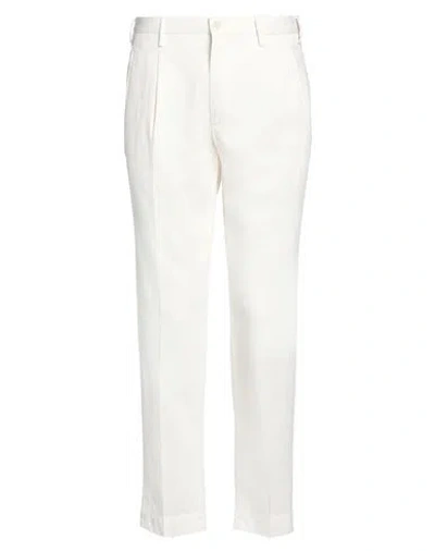 Incotex Man Pants Ivory Size 30 Cotton, Linen, Elastane In White