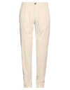Incotex Man Pants Cream Size 34 Cotton, Elastane In Ivory