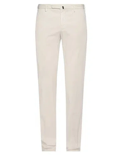 Incotex Man Pants Ivory Size 34 Cotton, Elastane In White