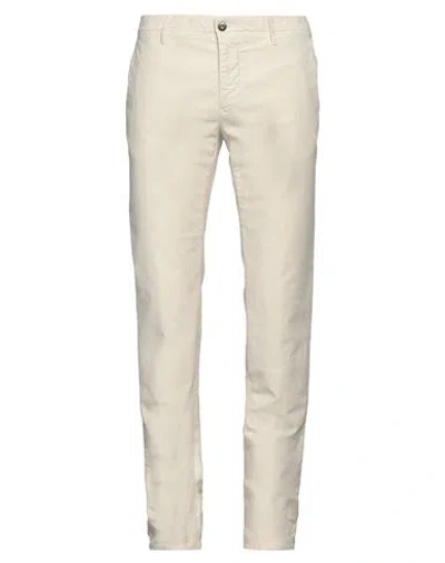 Incotex Man Pants Ivory Size 35 Cotton, Elastane In White