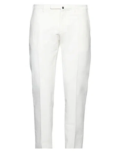 Incotex Man Pants Ivory Size 36 Cotton, Elastane In White