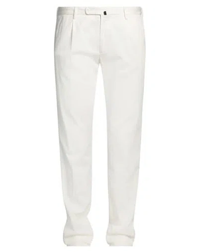 Incotex Man Pants Ivory Size 38 Cotton, Lyocell, Elastane In White