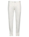 Incotex Man Pants Ivory Size 40 Cotton, Linen, Elastane In White