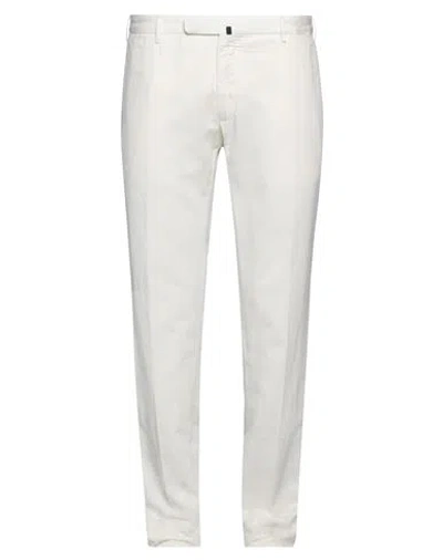 Incotex Man Pants Ivory Size 40 Cotton, Linen, Elastane In White