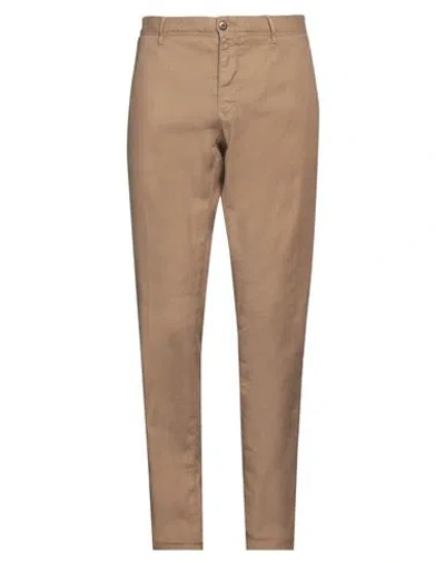 Incotex Man Pants Khaki Size 38 Linen, Cotton, Elastane In Brown