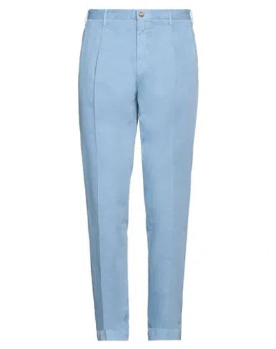 Incotex Man Pants Light Blue Size 34 Cotton, Linen, Elastane