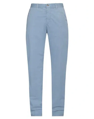 Incotex Man Pants Light Blue Size 35 Cotton, Elastane In Blue
