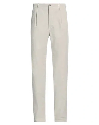 Incotex Man Pants Light Grey Size 31 Cotton, Elastane In White