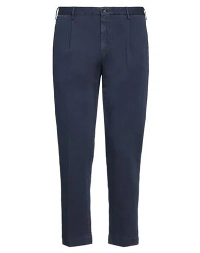 Incotex Man Pants Midnight Blue Size 38 Cotton, Linen, Elastane In Blue
