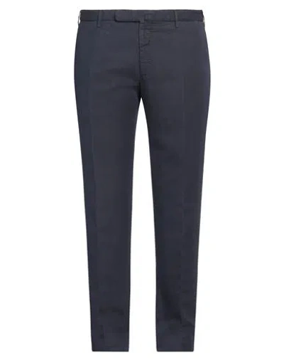 Incotex Man Pants Midnight Blue Size 38 Linen, Cotton In Blue