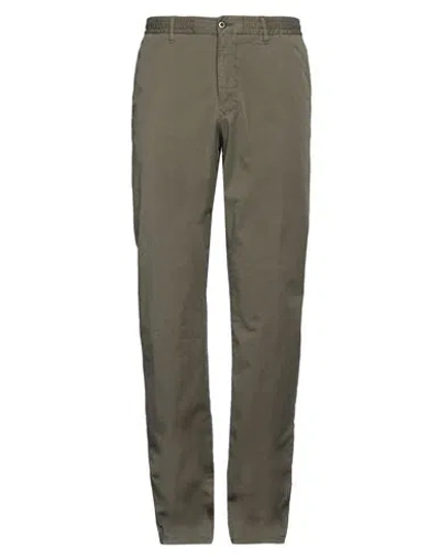 Incotex Man Pants Military Green Size 30 Cotton, Elastane In Green