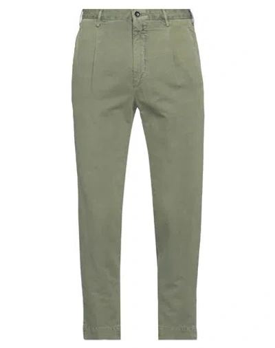Incotex Man Pants Military Green Size 40 Cotton, Linen, Elastane