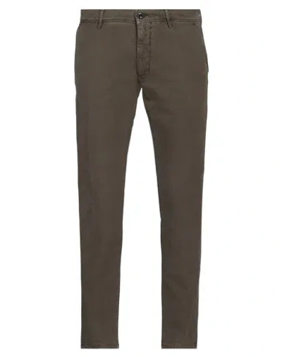 Incotex Man Pants Military Green Size 33 Cotton, Elastane In Green