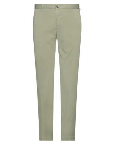 Incotex Man Pants Military Green Size 34 Cotton, Elastane In Military Green