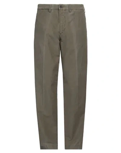 Incotex Man Pants Military Green Size 34 Cotton, Elastane In Green