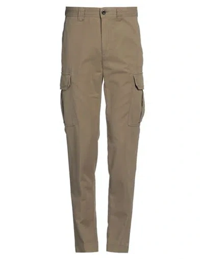 Incotex Man Pants Military Green Size 34 Cotton, Elastane In Green